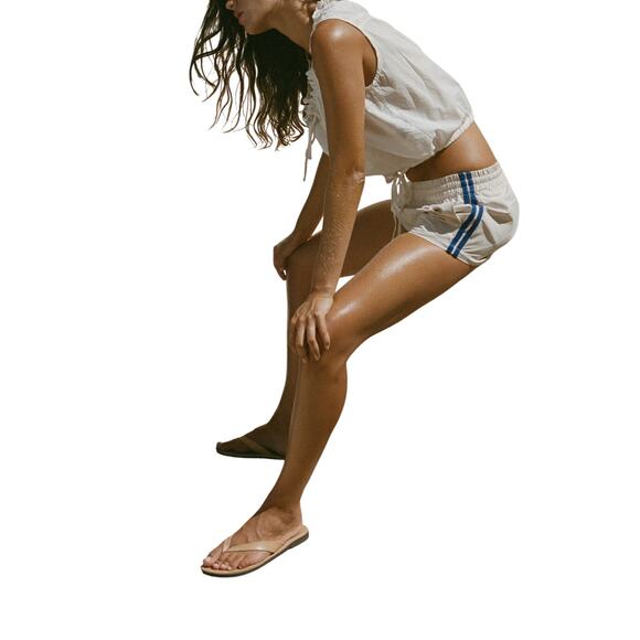 With Jean Pants - With Denim Jean 'Romeo' Beige Nylon Shorts Size XS